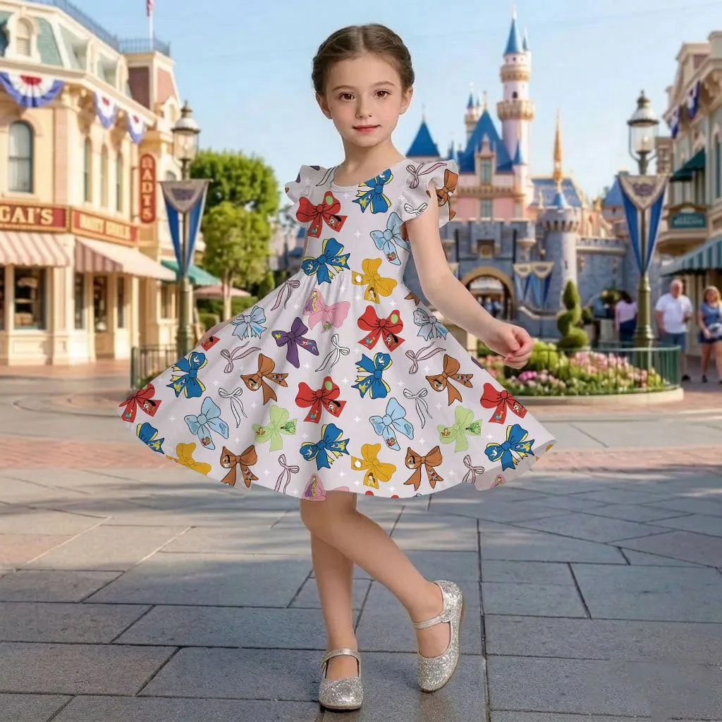 Disney Princess Colorful Bow Collection Mommy & Me Dress, Mama Mini Family Matching Outfit - Image 6