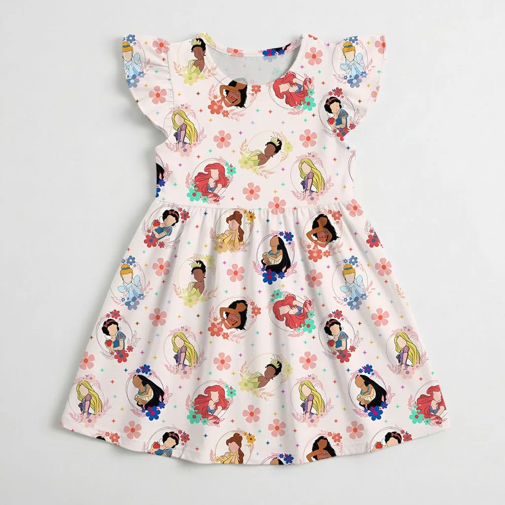 Disney Princess Floral Mommy & Me Dress, Mama Mini Family Matching Outfit - Image 4
