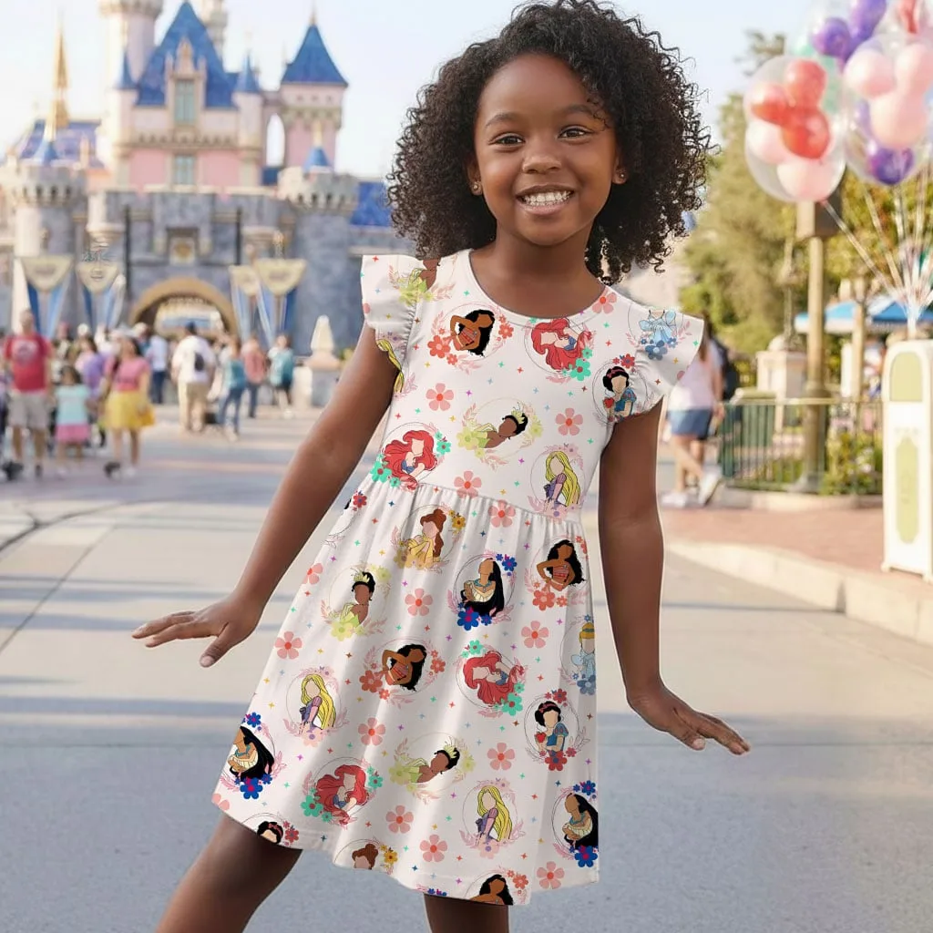 Disney Princess Floral Mommy & Me Dress, Mama Mini Family Matching Outfit - Image 7