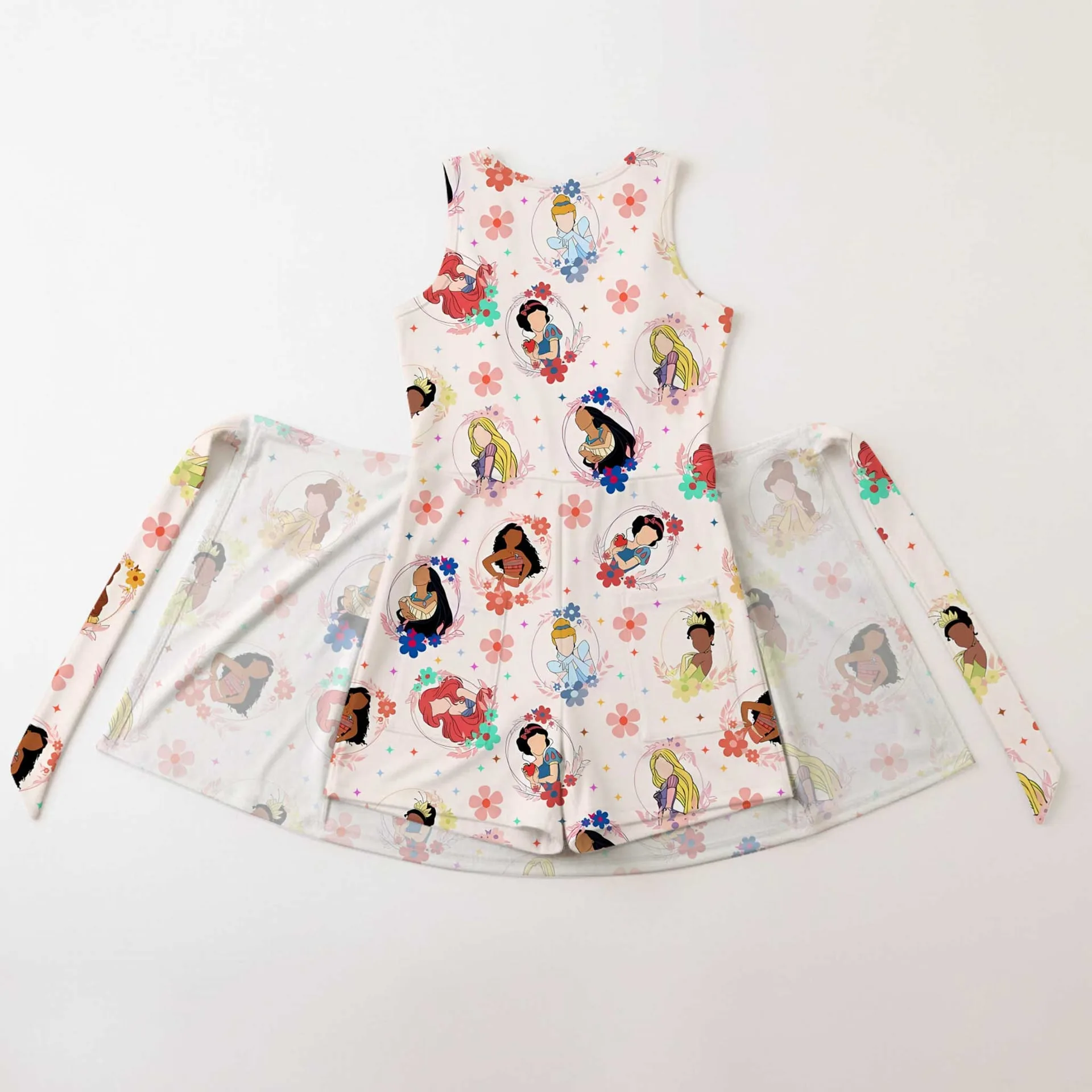 Girls Disney Princess Floral Tennis Dress Skirt, Family Matching Outfit - Image 2