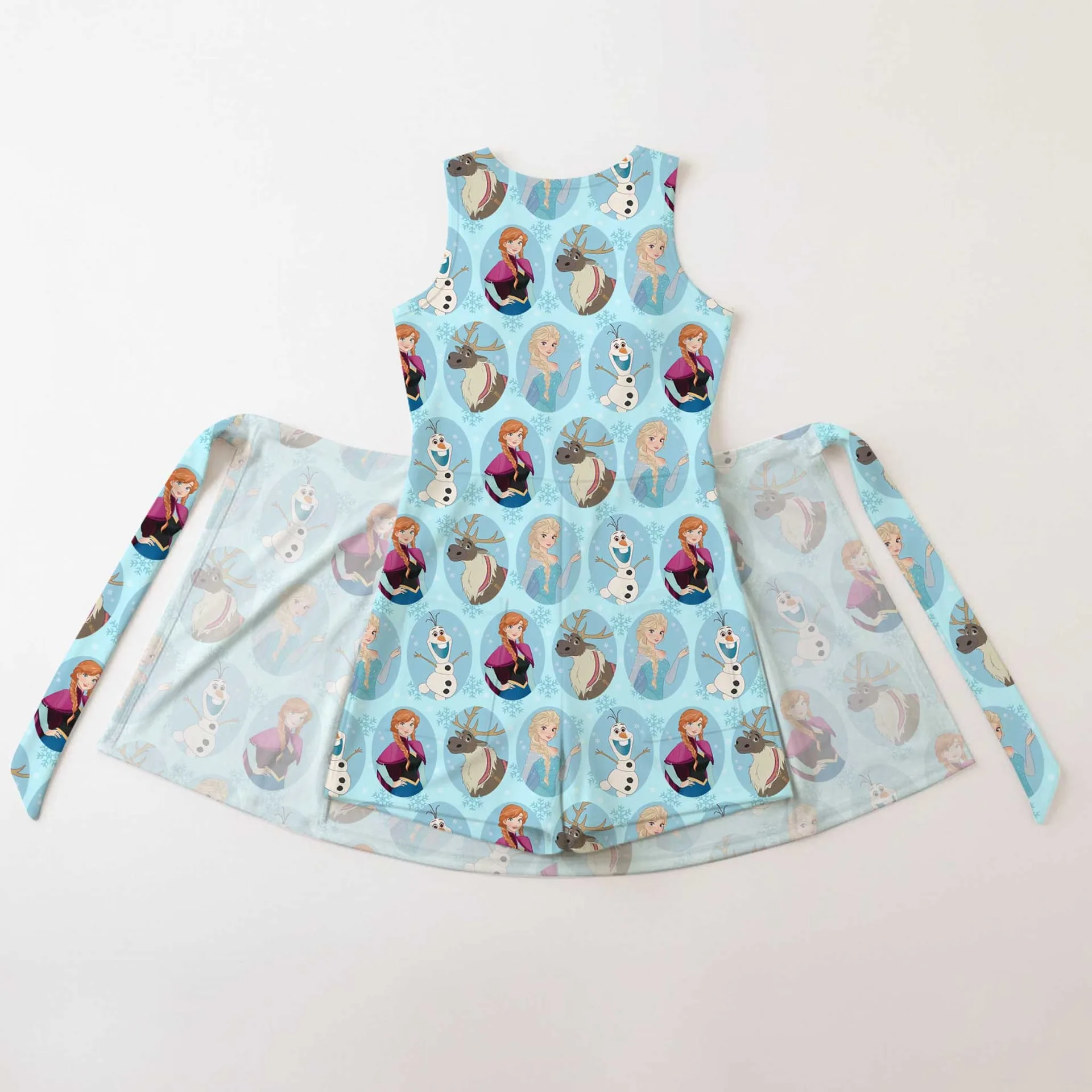 Girls Disney Frozen Characters Blue Tennis Dress Skirt, Family Matching Outfit - Image 2