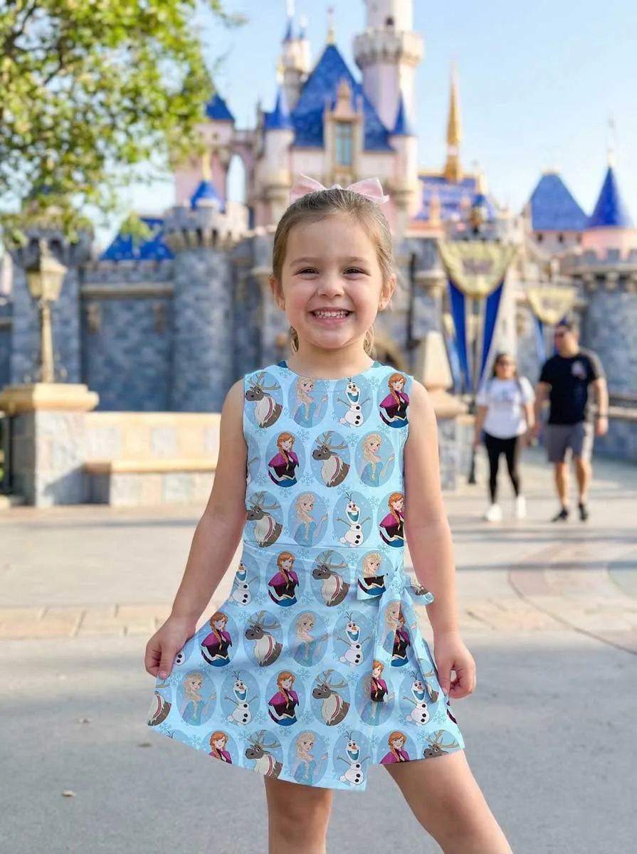 Girls Disney Frozen Characters Blue Tennis Dress Skirt, Family Matching Outfit - Image 8