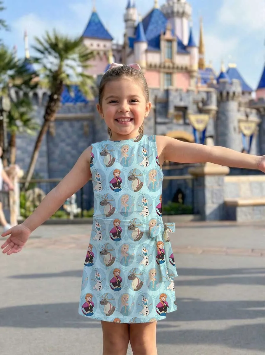 Girls Disney Frozen Characters Blue Tennis Dress Skirt, Family Matching Outfit - Image 7