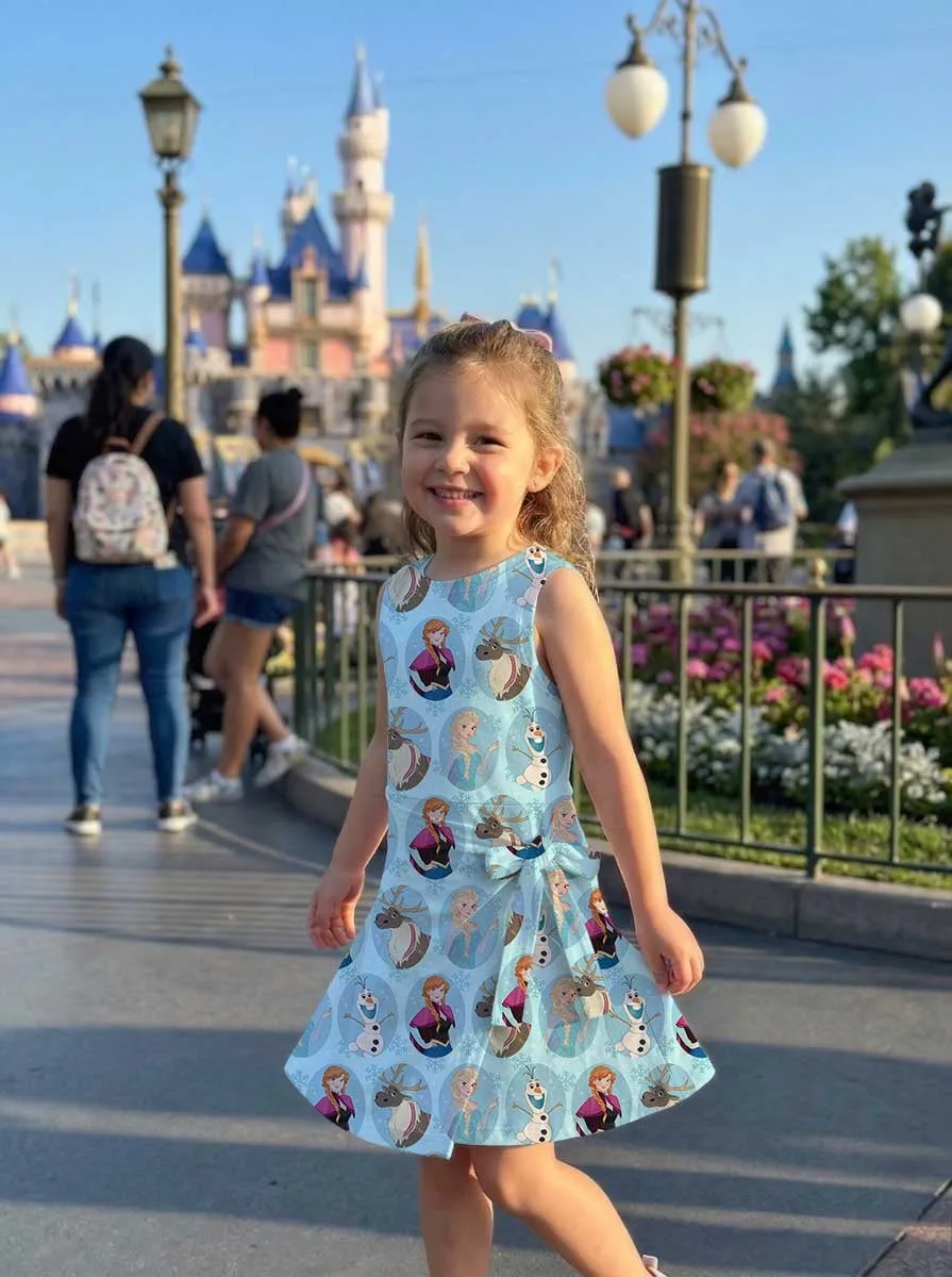 Girls Disney Frozen Characters Blue Tennis Dress Skirt, Family Matching Outfit - Image 9