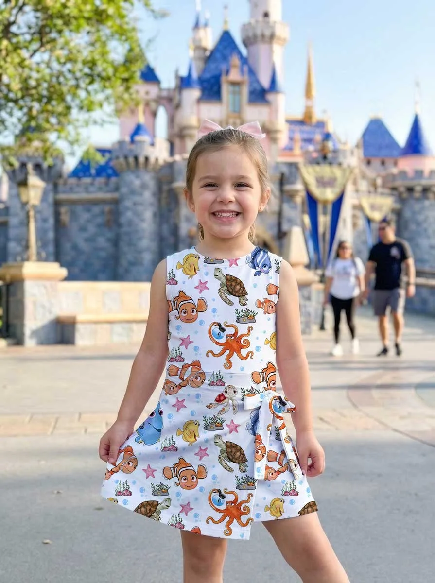 Girls Disney Finding Nemo Character Tennis Dress Skirt, Family Matching Outfit - Image 6