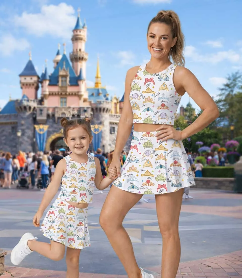 Princess Crown Coquette Bow Dress Set, Disney Princess Family Vacation Outfit - Image 5
