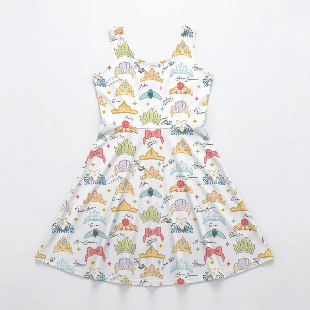 Disney Princess Crown Pattern Mommy & Me Dress, Mama Mini Family Matching Outfit - Image 3