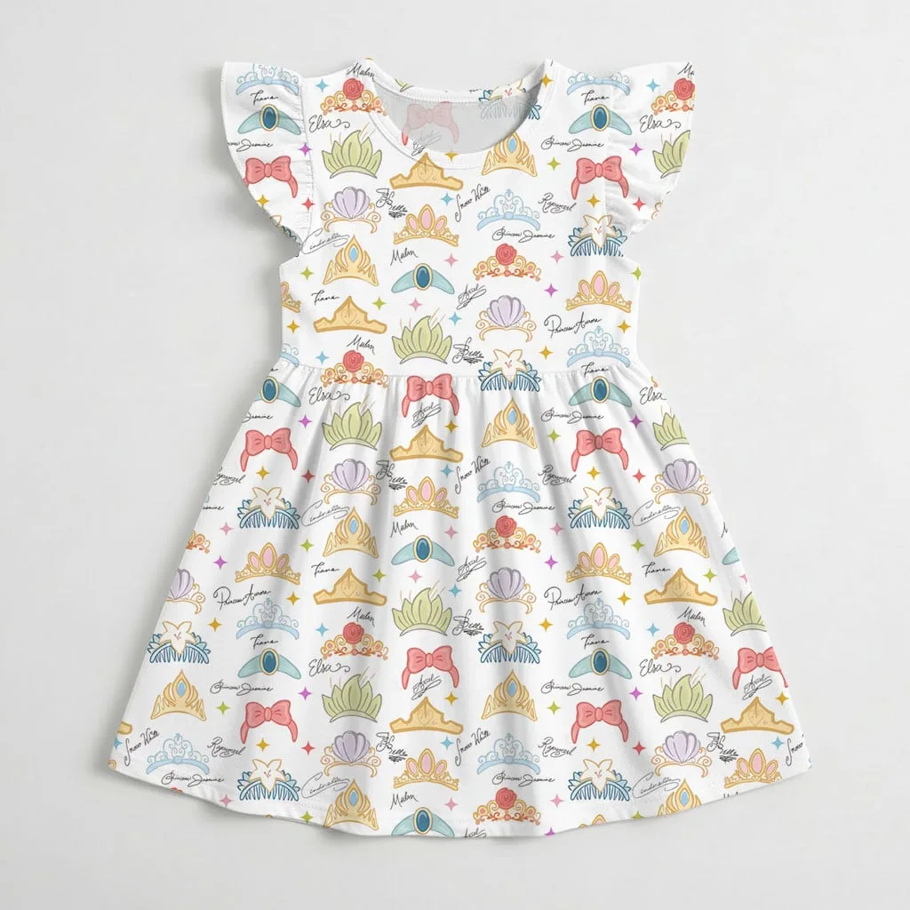 Disney Princess Crown Pattern Mommy & Me Dress, Mama Mini Family Matching Outfit - Image 4