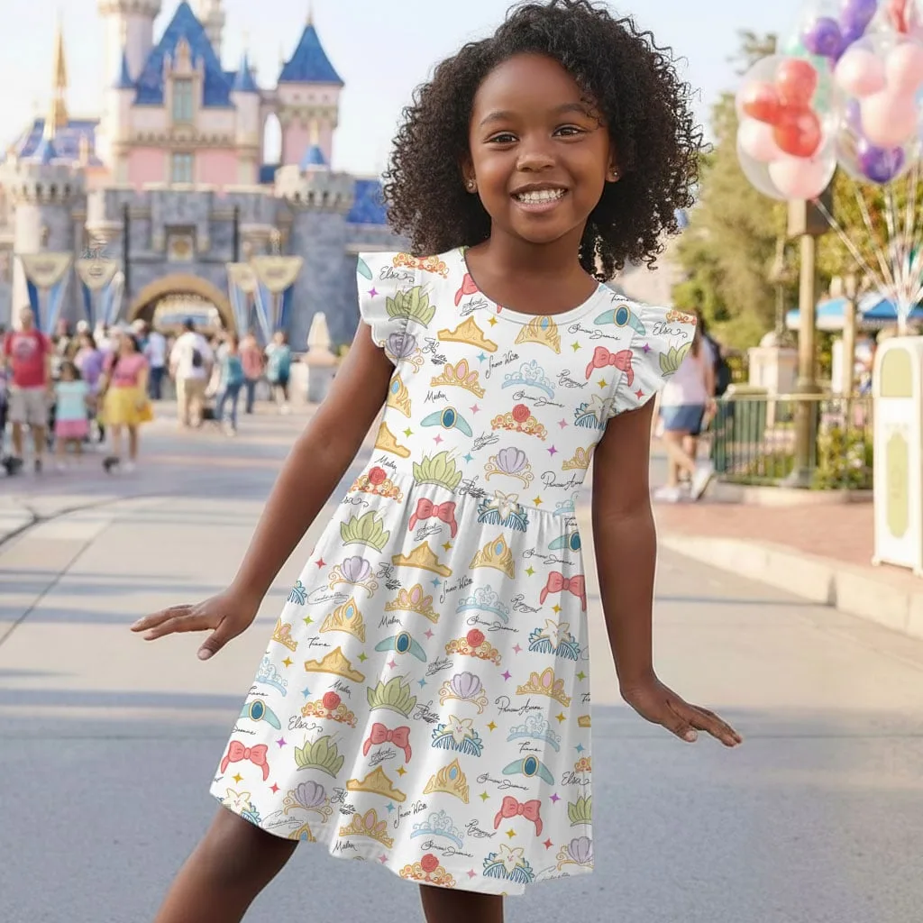 Disney Princess Crown Pattern Mommy & Me Dress, Mama Mini Family Matching Outfit - Image 7