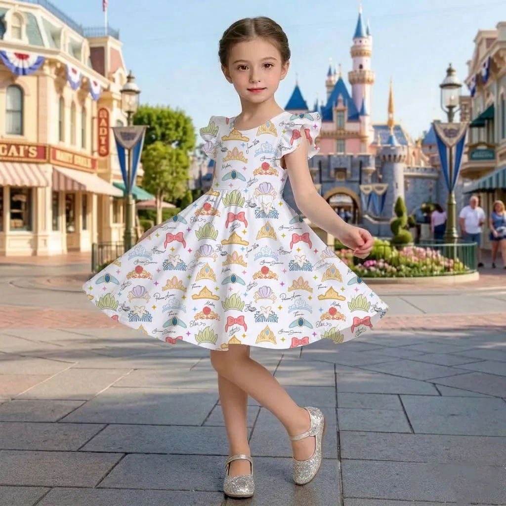 Disney Princess Crown Pattern Mommy & Me Dress, Mama Mini Family Matching Outfit - Image 6