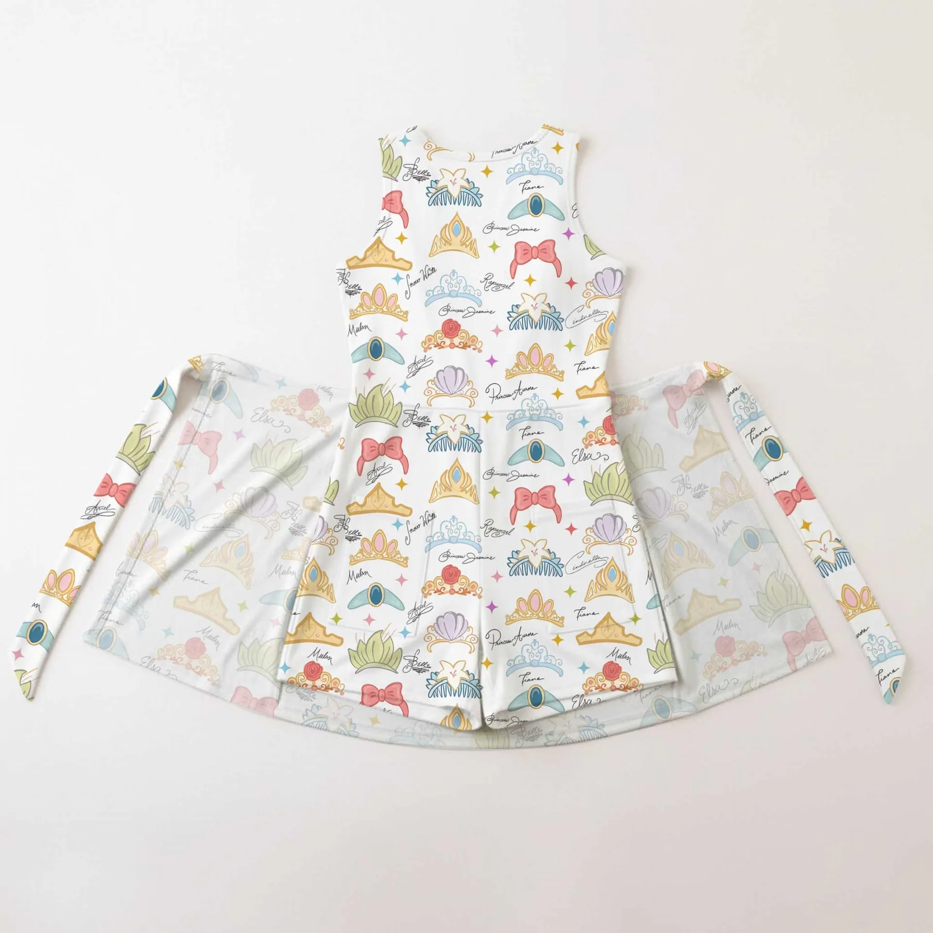 Girls Disney Princess Crown Tennis Dress Skirt, Family Matching Outfit - Image 2