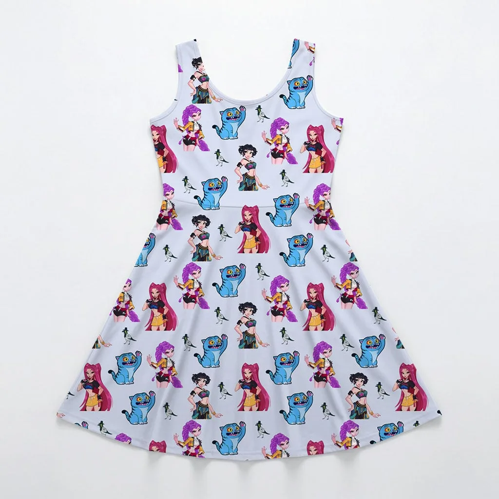 Demon Hunter Inspired Mommy & Me Dress, Mama Mini Family Matching Outfit - Image 3