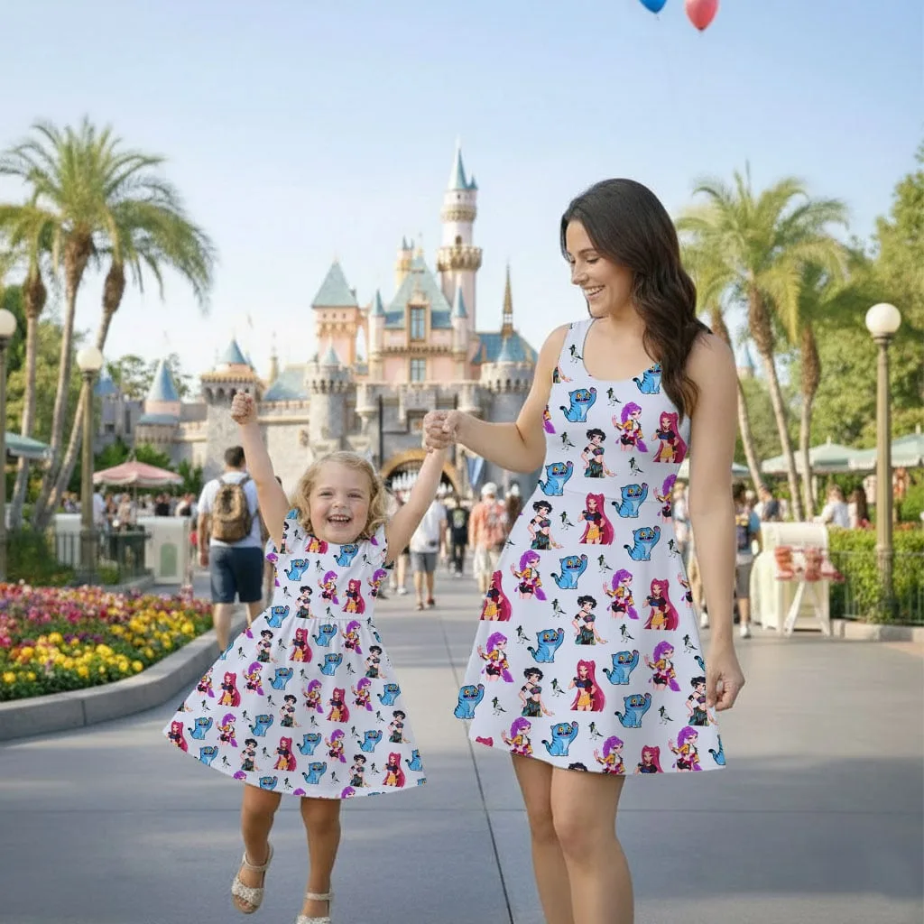 Demon Hunter Inspired Mommy & Me Dress, Mama Mini Family Matching Outfit - Image 2