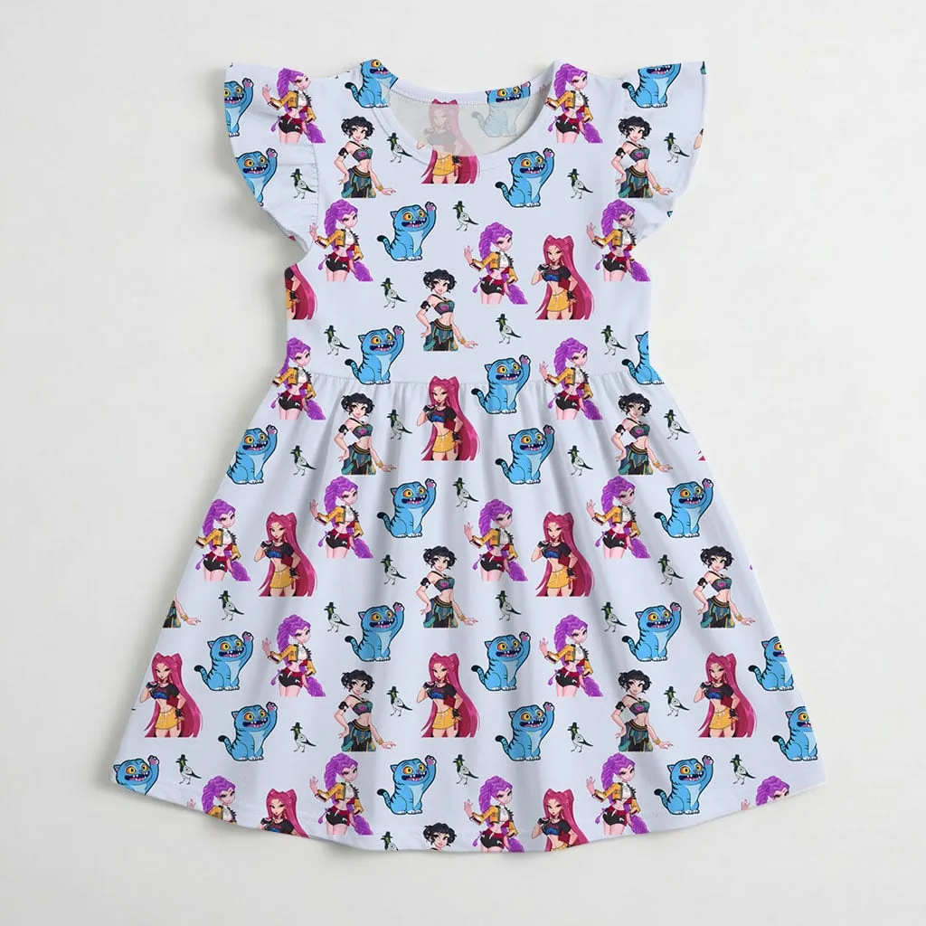 Demon Hunter Inspired Mommy & Me Dress, Mama Mini Family Matching Outfit - Image 4