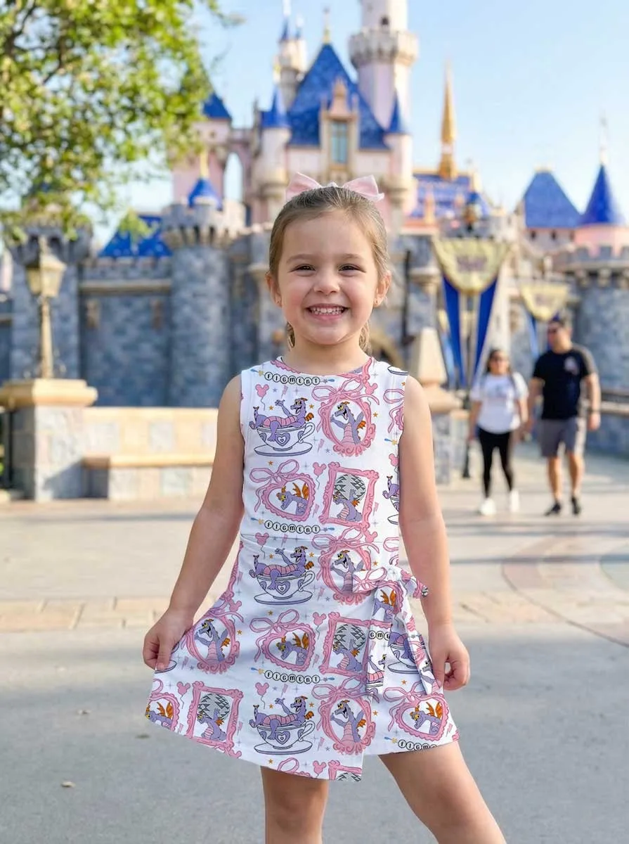 Girls Disney Figment Pink Bow Tennis Dress Skirt, Family Matching Outfit - Image 7