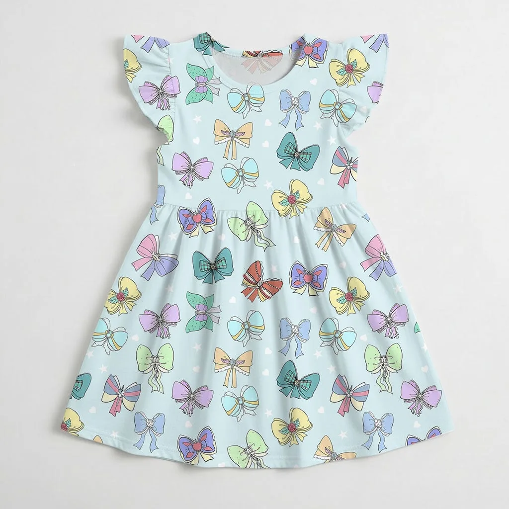 Colorful Bow Pattern Mommy & Me Dress, Mama Mini Family Matching Outfit - Image 4