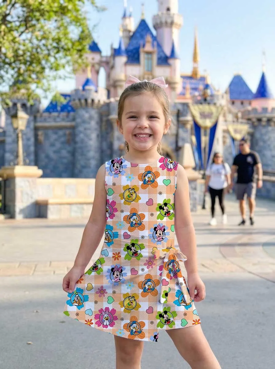 Girls Mickey Friends Floral Tennis Dress Skirt, Family Matching Disney Outfit - Image 6