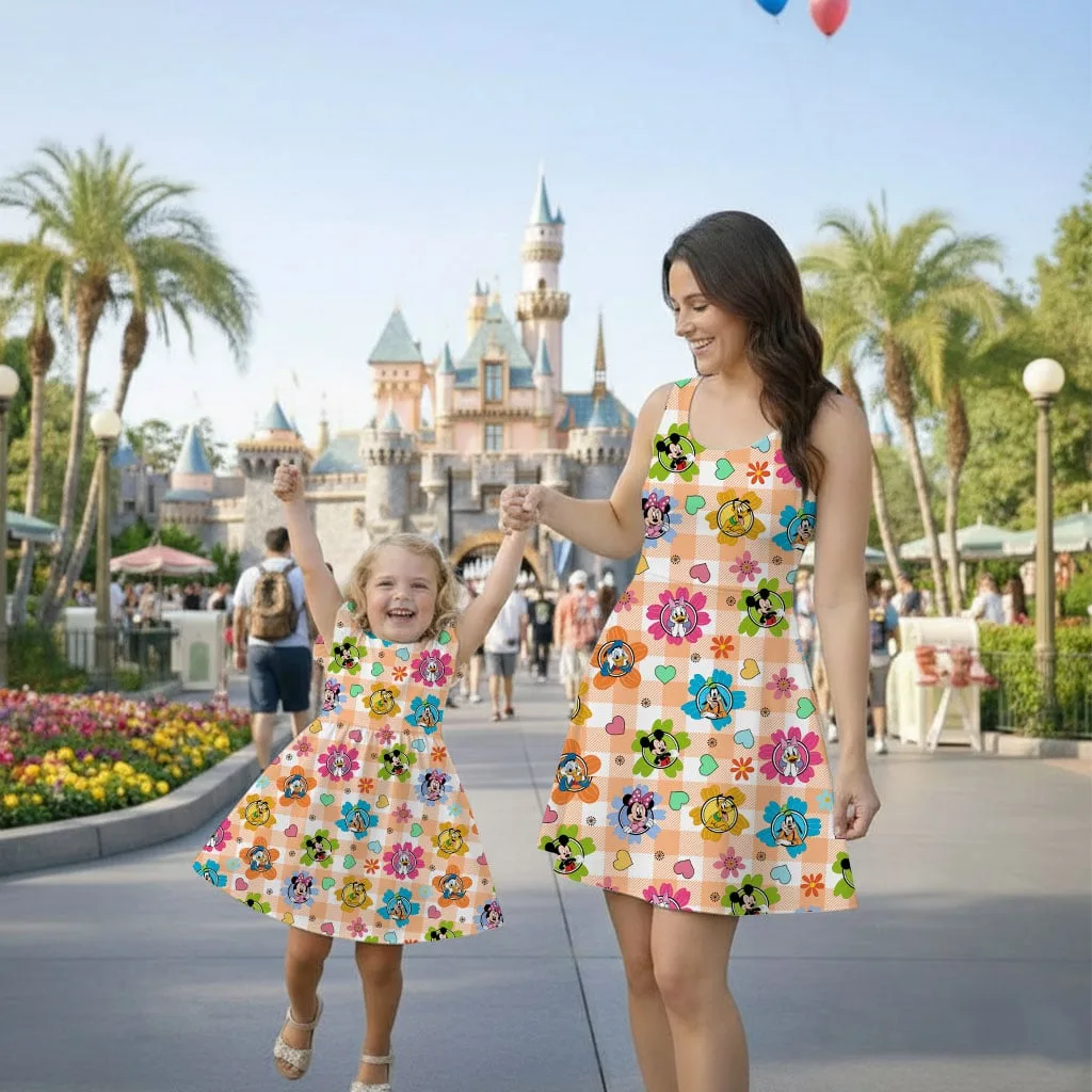 Mickey Friends Floral Mommy & Me Dress, Mama Mini Garden Matching Outfit - Image 2