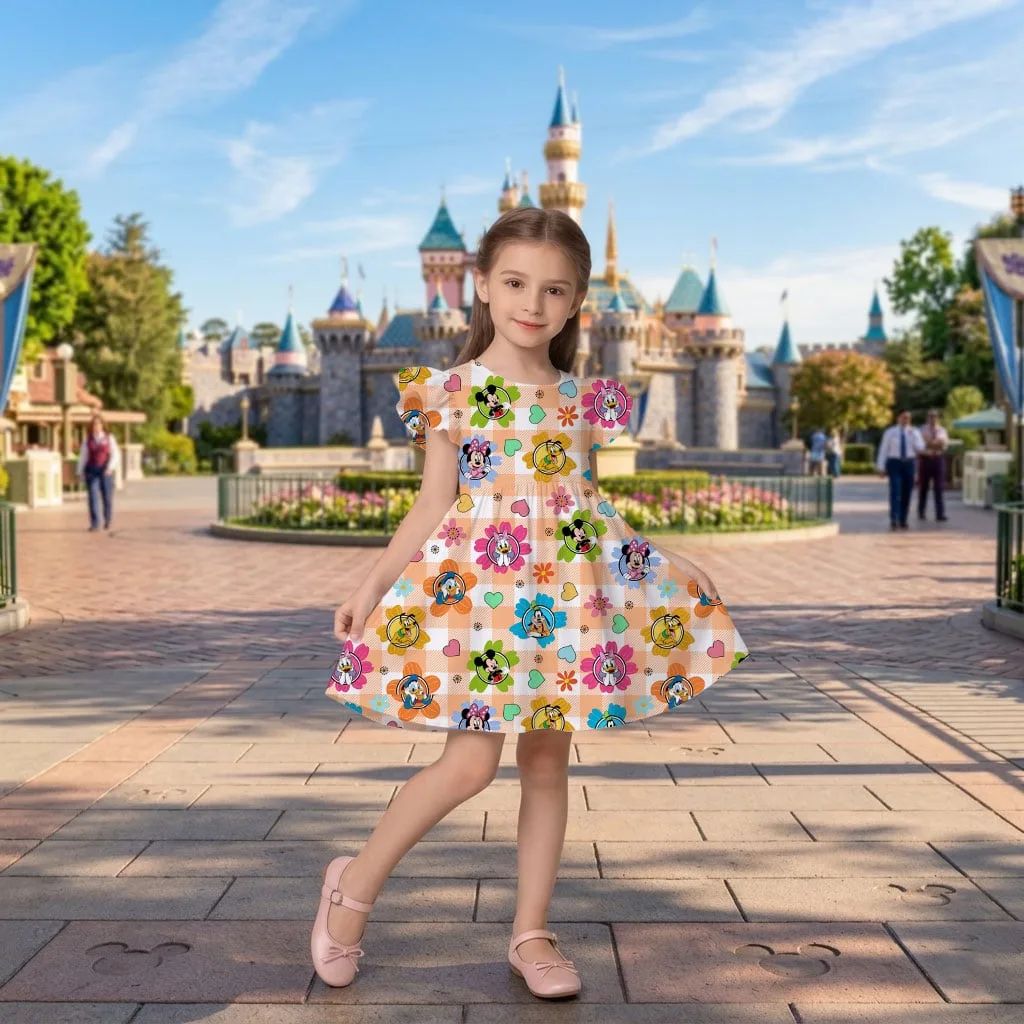 Mickey Friends Floral Mommy & Me Dress, Mama Mini Garden Matching Outfit - Image 9