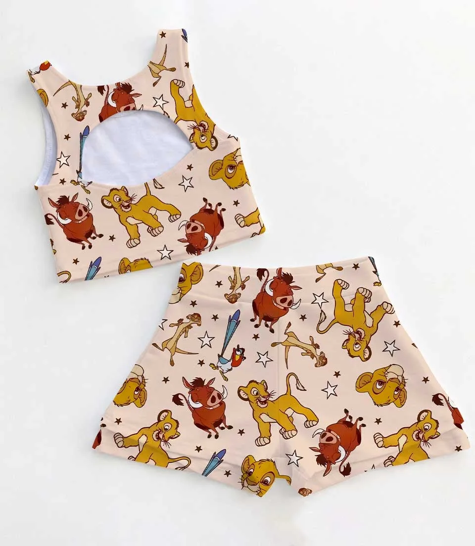 Women's Lion King Activewear Set, Simba Timon & Pumba Athletic Dress & Skort Outfit, Safari Adventure Sportswear - Image 2