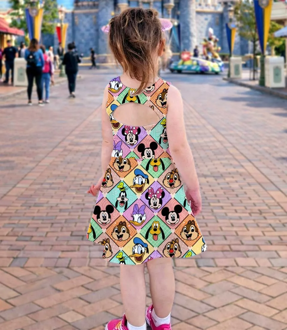 Disney Mickey And Friends Colorful Collage Dress Set, Magical Kingdom Vacation Outfit - Image 4