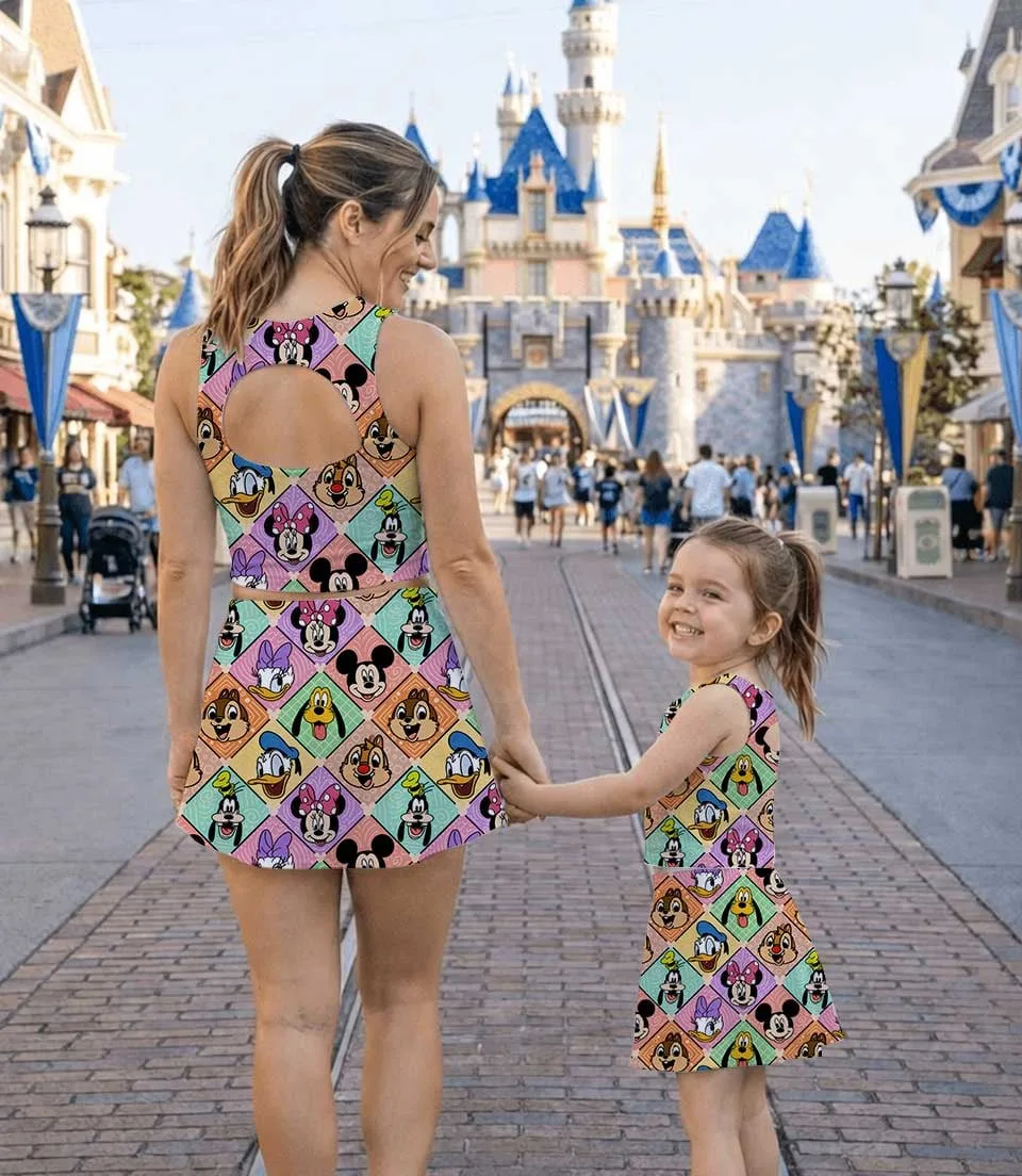 Disney Mickey And Friends Colorful Collage Dress Set, Magical Kingdom Vacation Outfit - Image 6