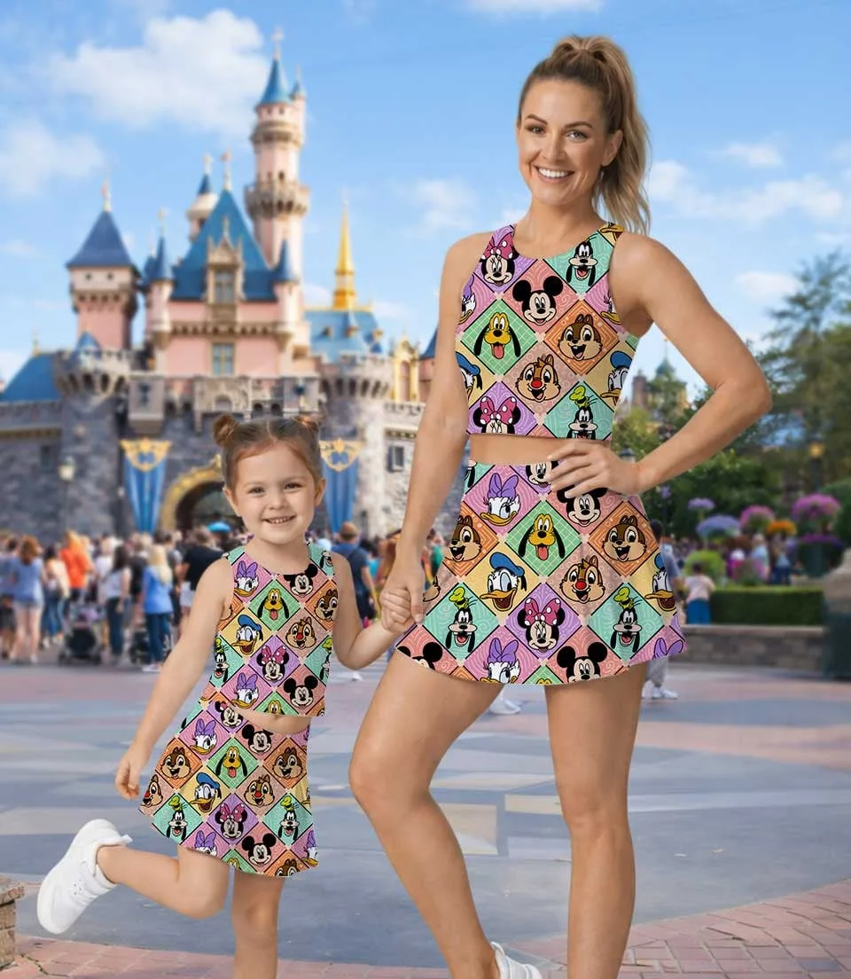 Disney Mickey And Friends Colorful Collage Dress Set, Magical Kingdom Vacation Outfit - Image 5