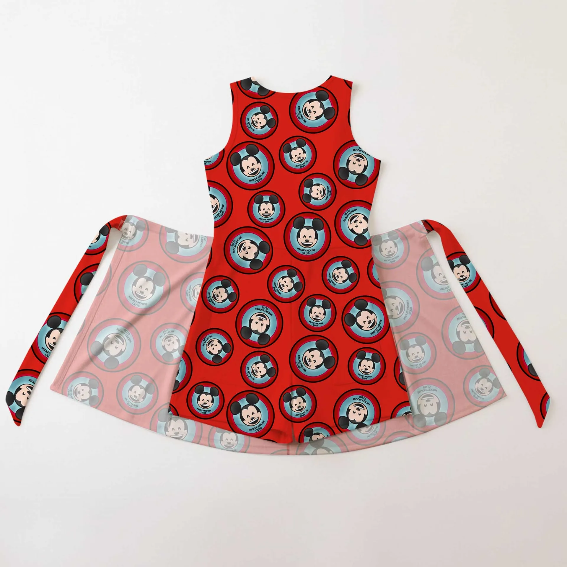 Girls Disney Mickey Mouse Red Circle Tennis Dress Skirt, Family Matching Outfit - Image 2