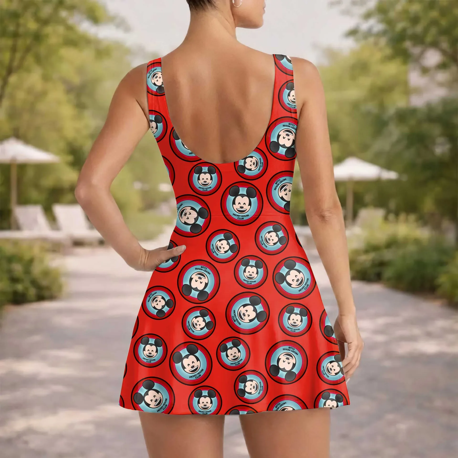 Girls Disney Mickey Mouse Red Circle Tennis Dress Skirt, Family Matching Outfit - Image 5