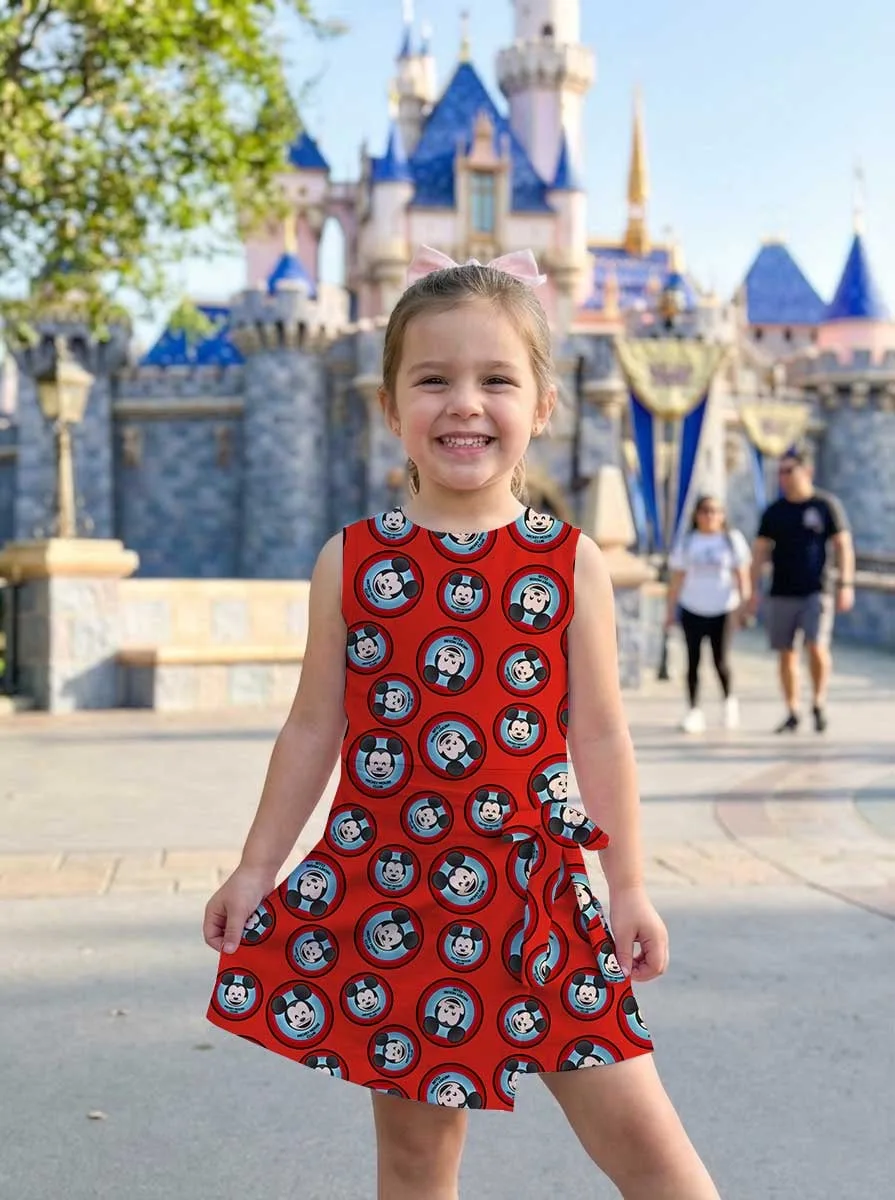 Girls Disney Mickey Mouse Red Circle Tennis Dress Skirt, Family Matching Outfit - Image 8