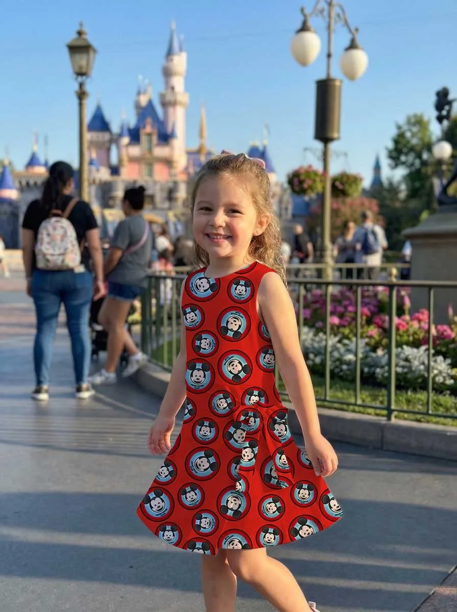 Girls Disney Mickey Mouse Red Circle Tennis Dress Skirt, Family Matching Outfit - Image 9