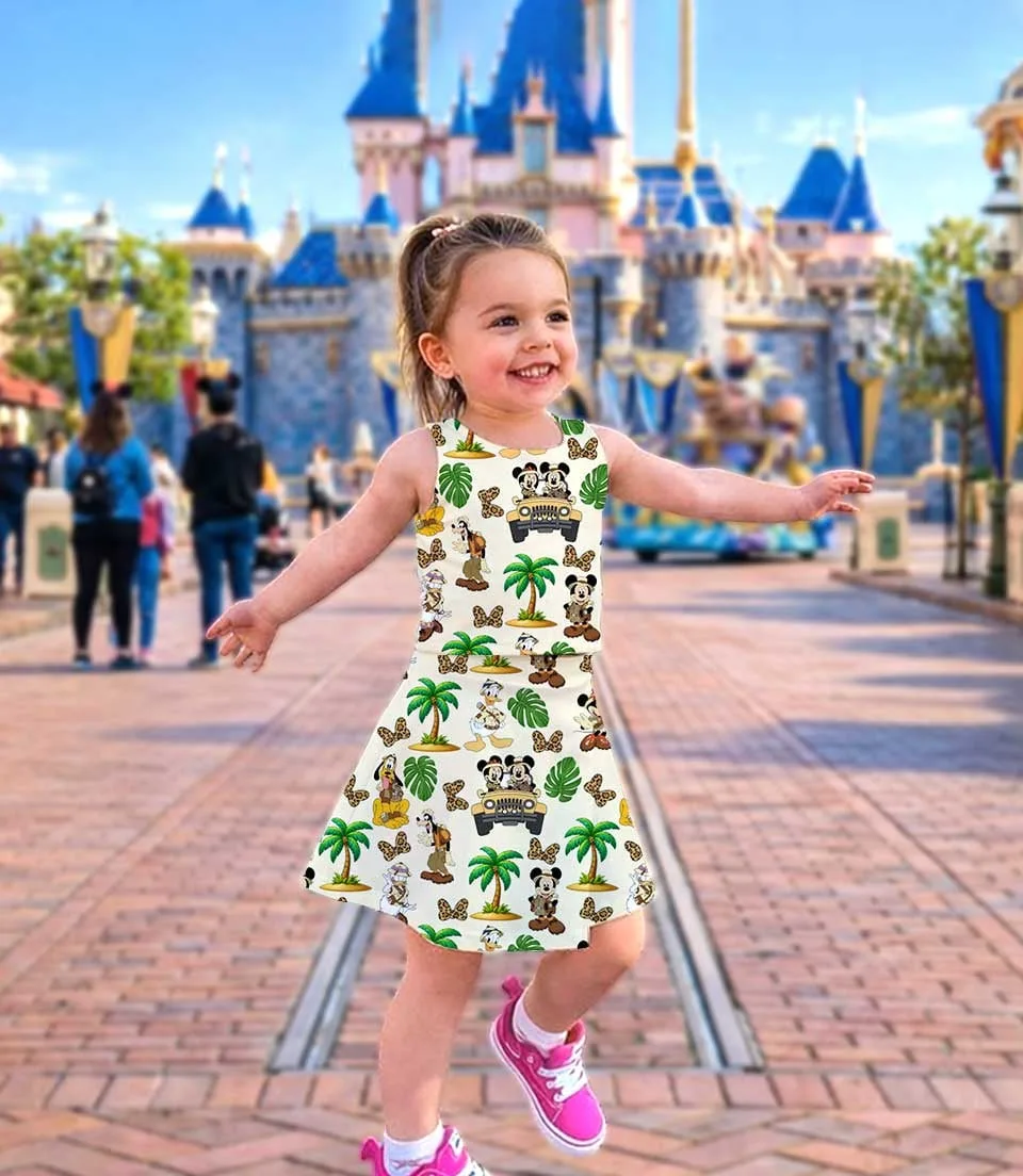 Green Jungle Adventure Dress Set, Safari Mickey Minnie Vacation Outfit - Image 3