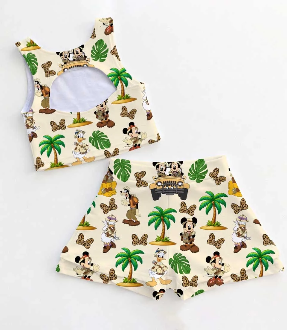 Green Jungle Adventure Dress Set, Safari Mickey Minnie Vacation Outfit - Image 2