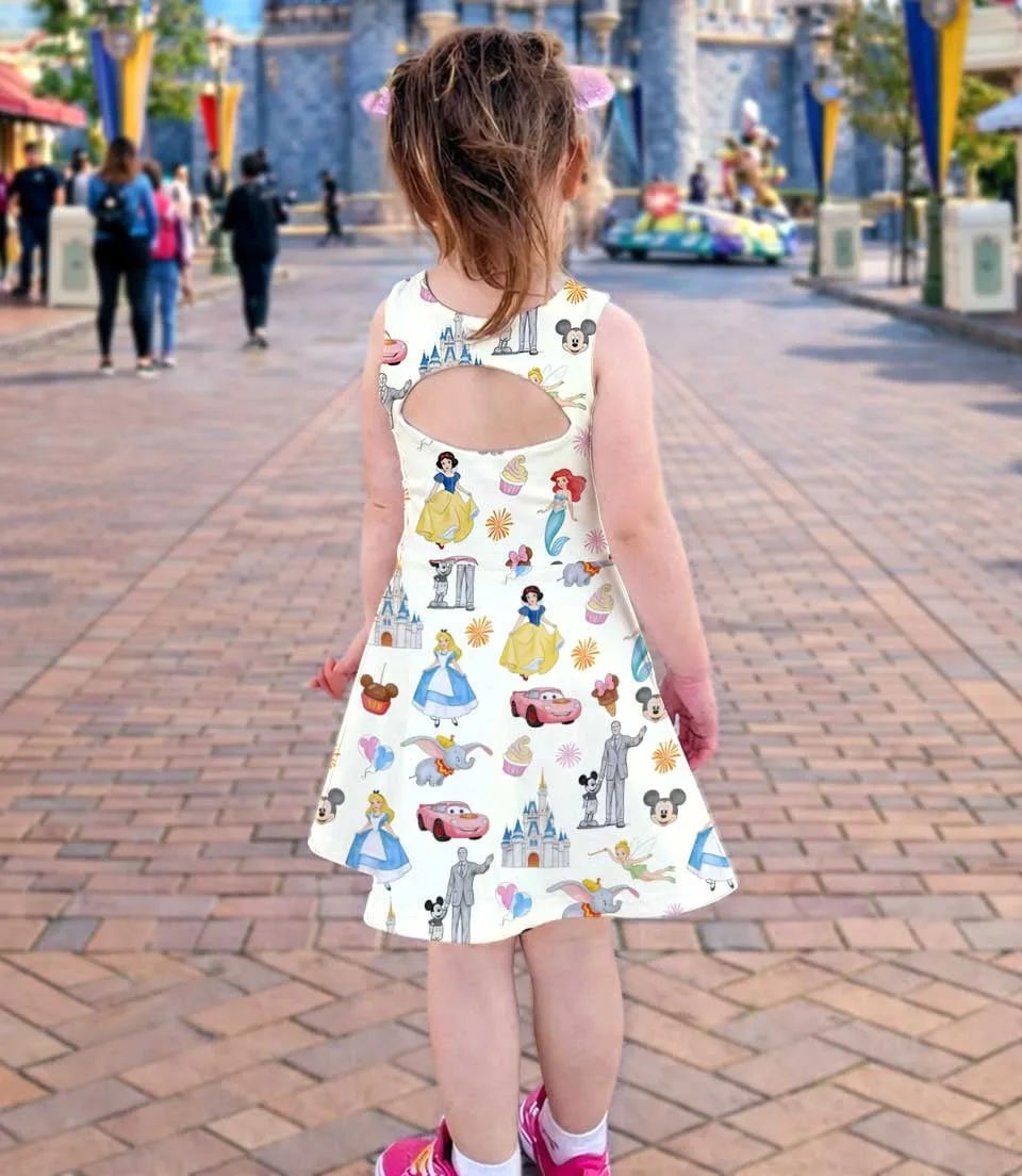 Retro Disney Princess Dress Set, Rapunzel Belle Cinderella Vacation Outfit - Image 4