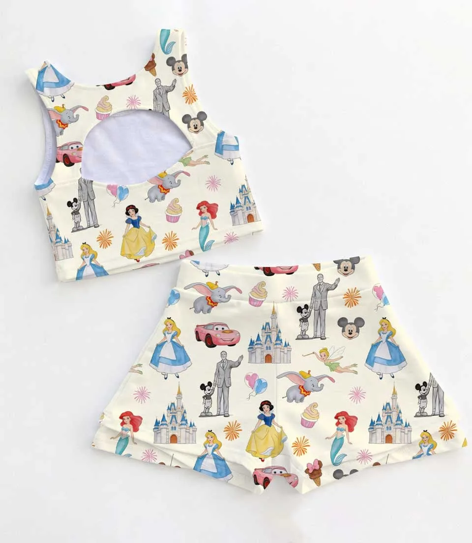 Retro Disney Princess Dress Set, Rapunzel Belle Cinderella Vacation Outfit - Image 2