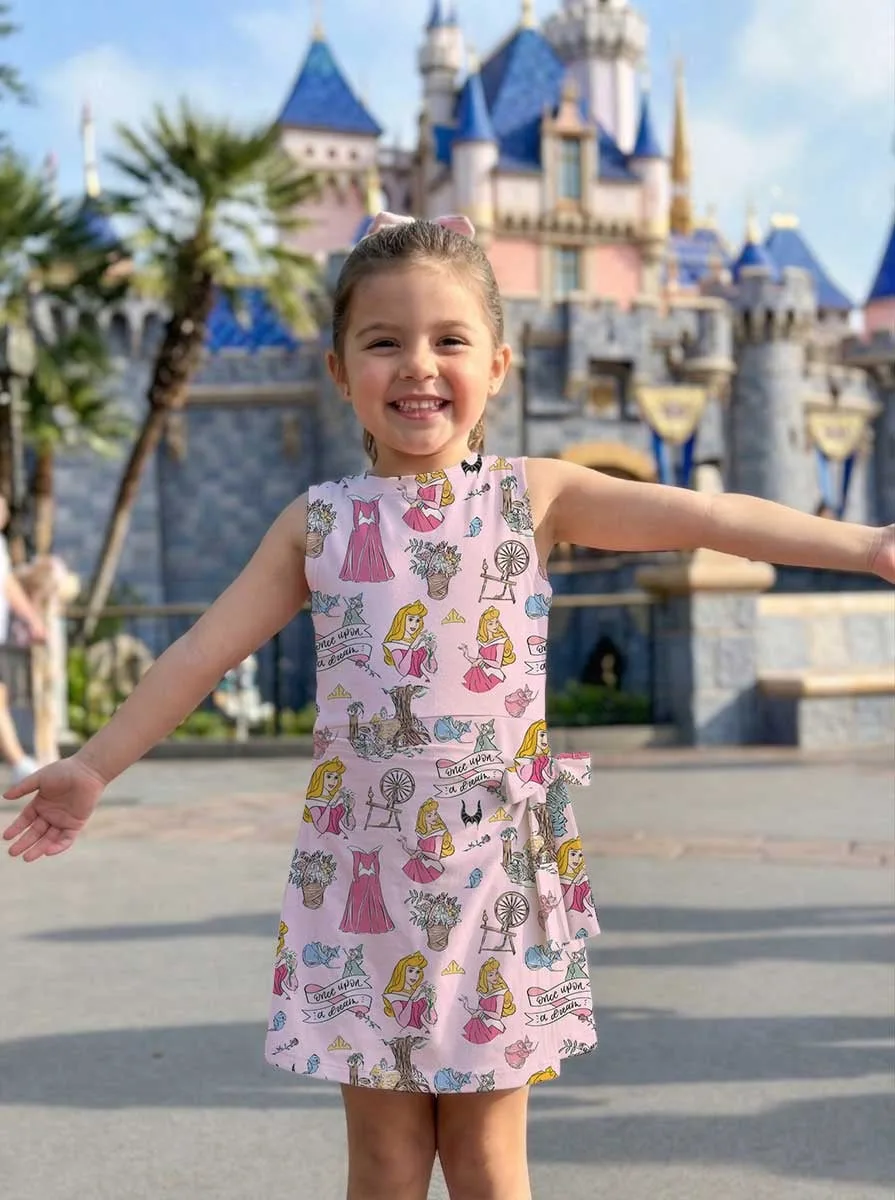 Girls Disney Aurora Sleeping Beauty Pink Princess Tennis Dress Skirt, Family Matching Outfit - Image 8