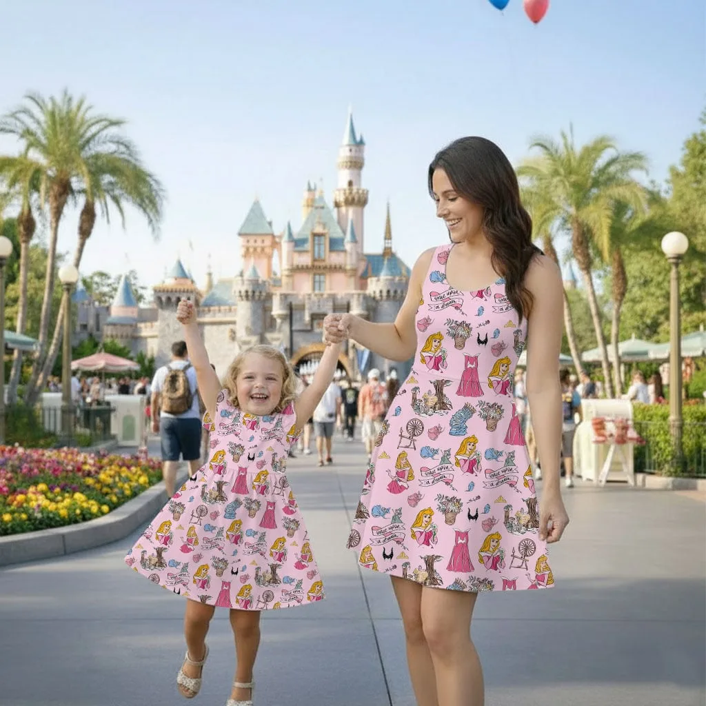 Disney Princess Aurora Mommy & Me Dress, Mama Mini Family Matching Outfit - Image 2