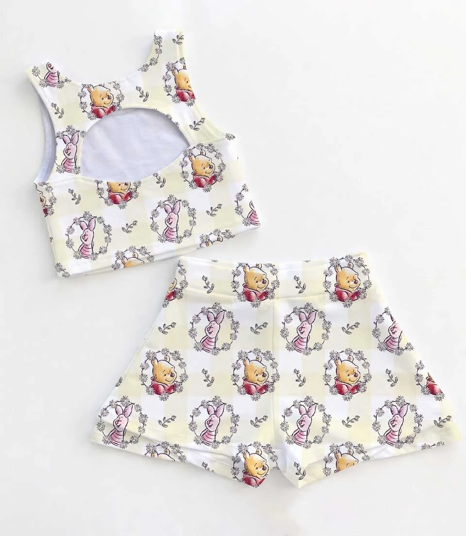 Women's Winnie the Pooh Activewear Set, Retro Honey Bear Athletic Dress & Skort Outfit - Image 2