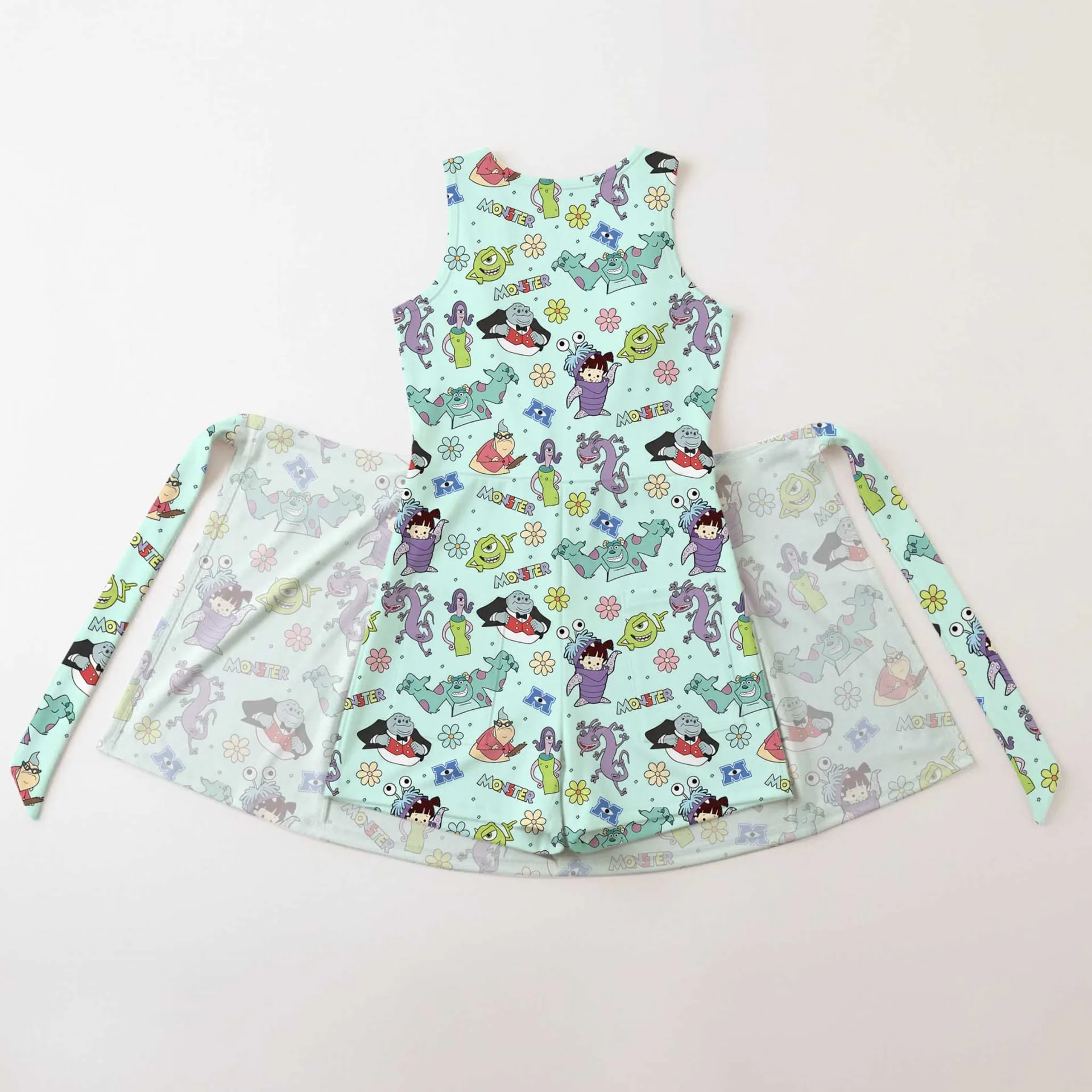 Girls Disney Pixar Monsters Inc Pastel Character Tennis Dress Skirt, Family Matching Outfit - Image 2