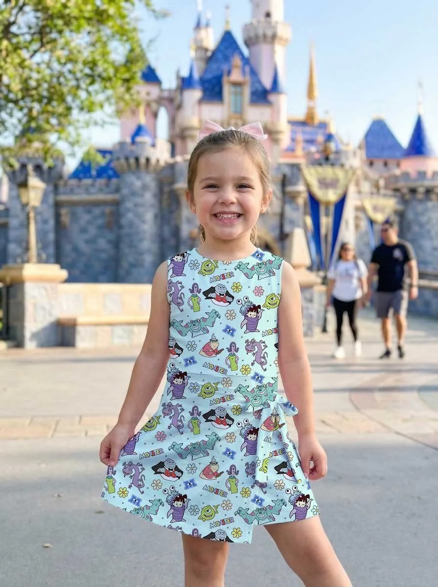 Girls Disney Pixar Monsters Inc Pastel Character Tennis Dress Skirt, Family Matching Outfit - Image 6