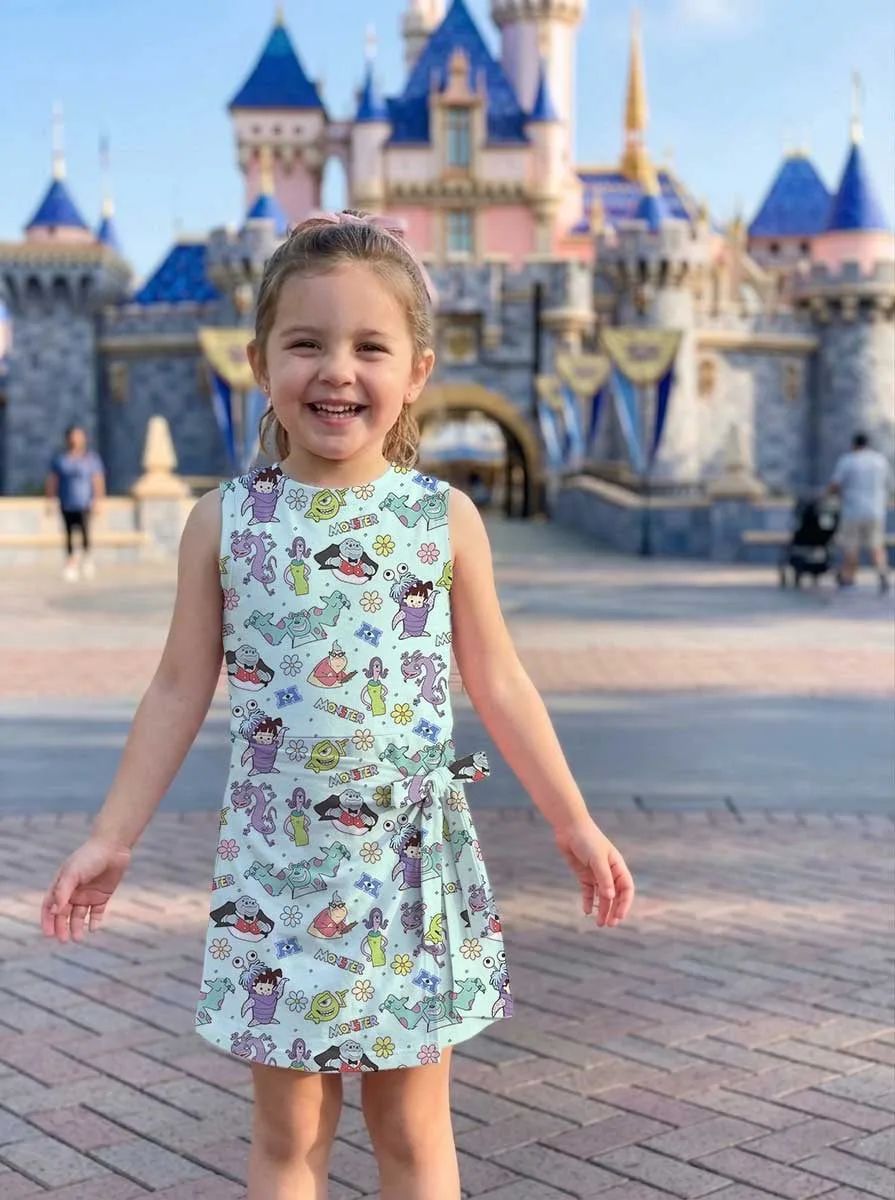Girls Disney Pixar Monsters Inc Pastel Character Tennis Dress Skirt, Family Matching Outfit - Image 8