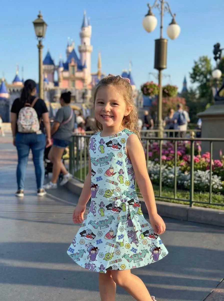 Girls Disney Pixar Monsters Inc Pastel Character Tennis Dress Skirt, Family Matching Outfit - Image 9