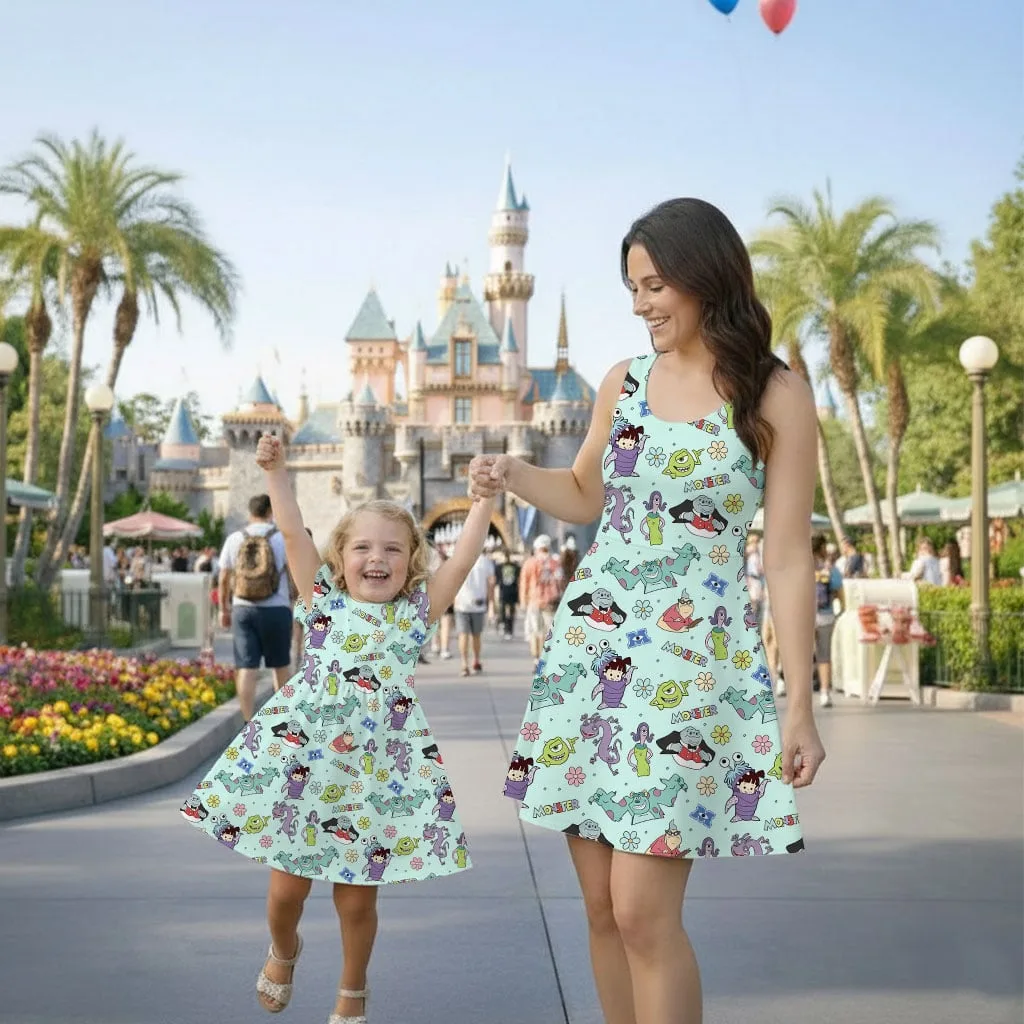Monsters Inc Characters Mommy & Me Dress, Mama Mini Pixar Matching Outfit - Image 2
