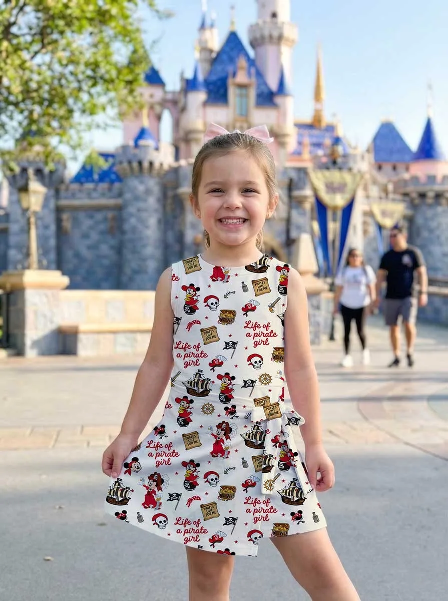 Girls Disney Mickey Pirate Treasure Map Tennis Dress Skirt, Family Matching Outfit - Image 6