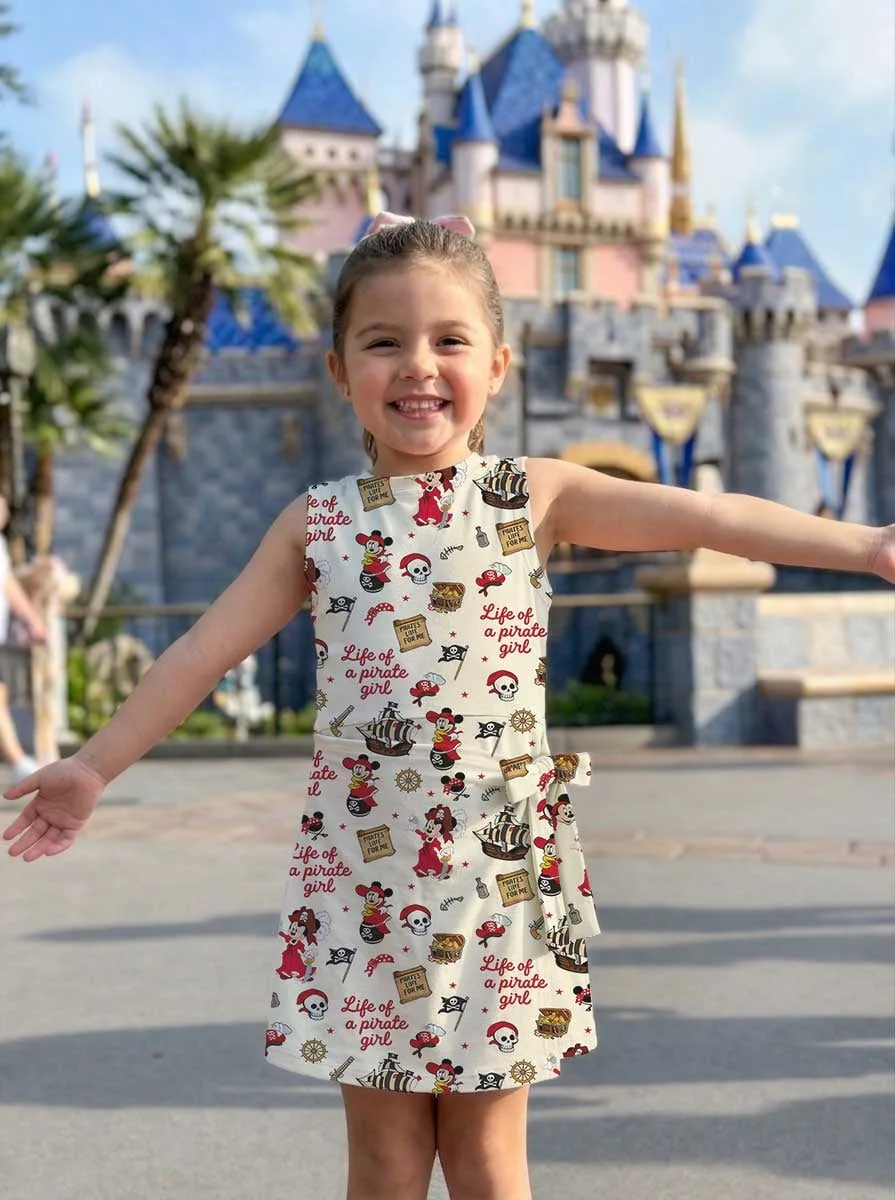 Girls Disney Mickey Pirate Treasure Map Tennis Dress Skirt, Family Matching Outfit - Image 7