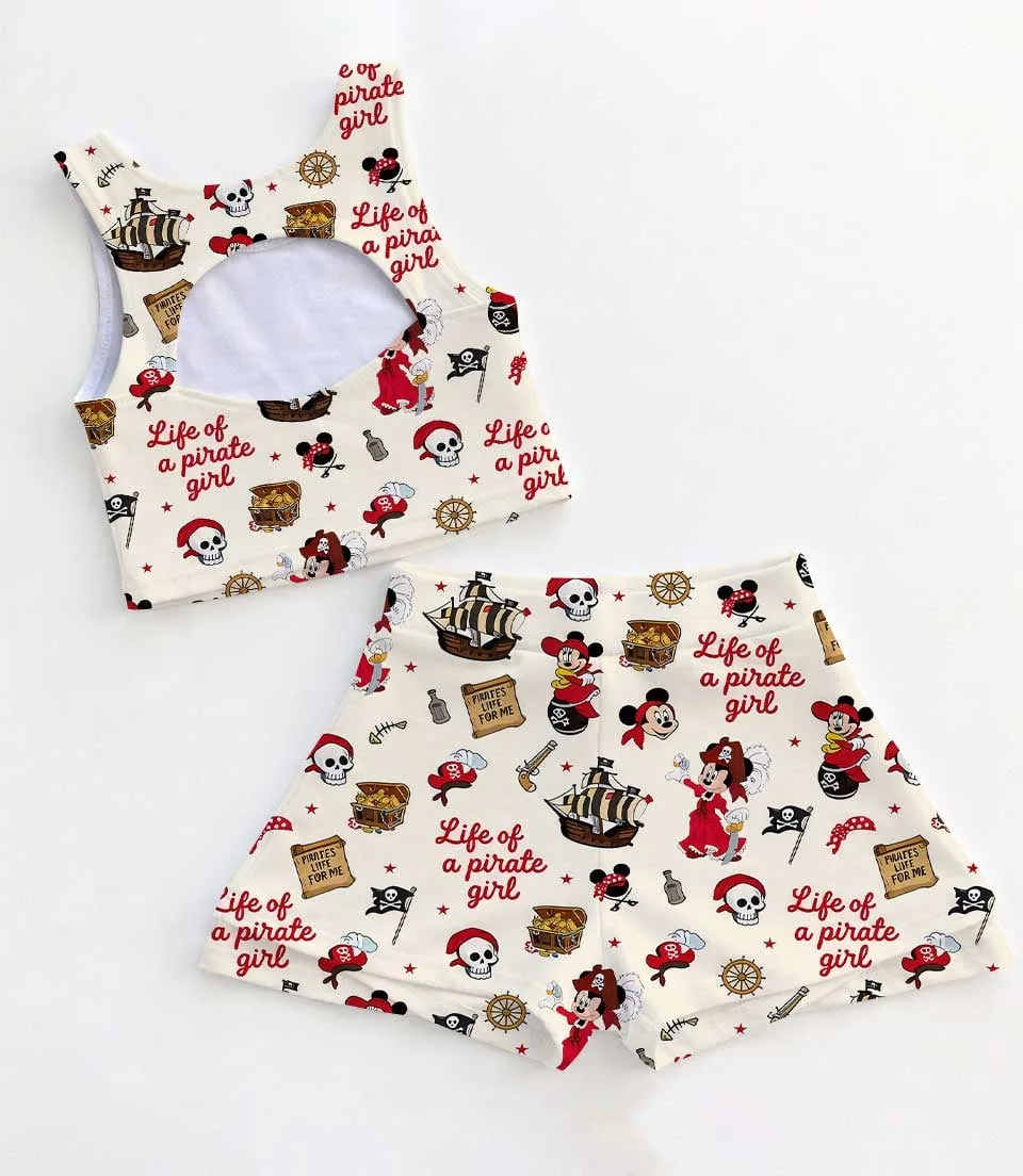 Women's Minnie Pirate Activewear Set, Pirate Life Athletic Dress & Bow Skort Outfit - Image 2