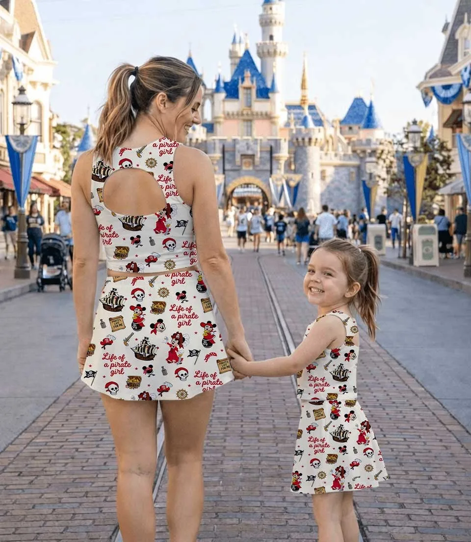 Women's Minnie Pirate Activewear Set, Pirate Life Athletic Dress & Bow Skort Outfit - Image 6