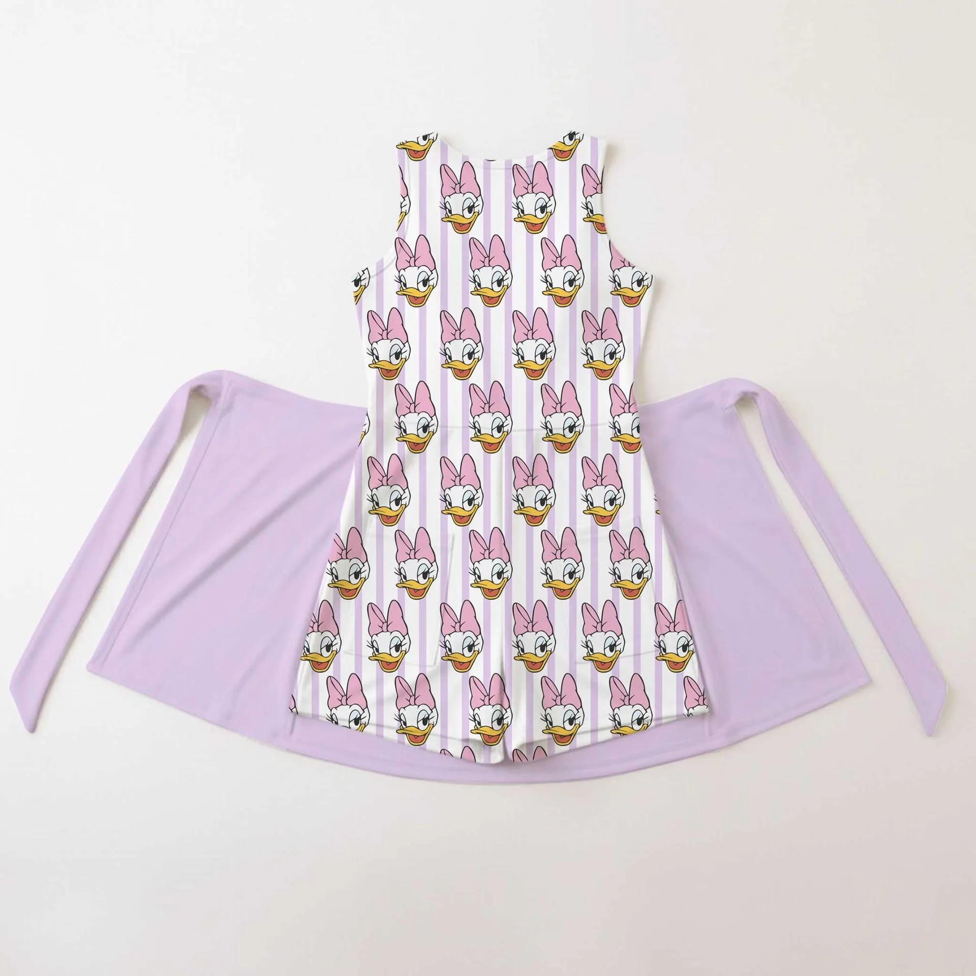 Girls Disney Daisy Duck Pink Stripe Tennis Dress Skirt, Family Matching Outfit - Image 2