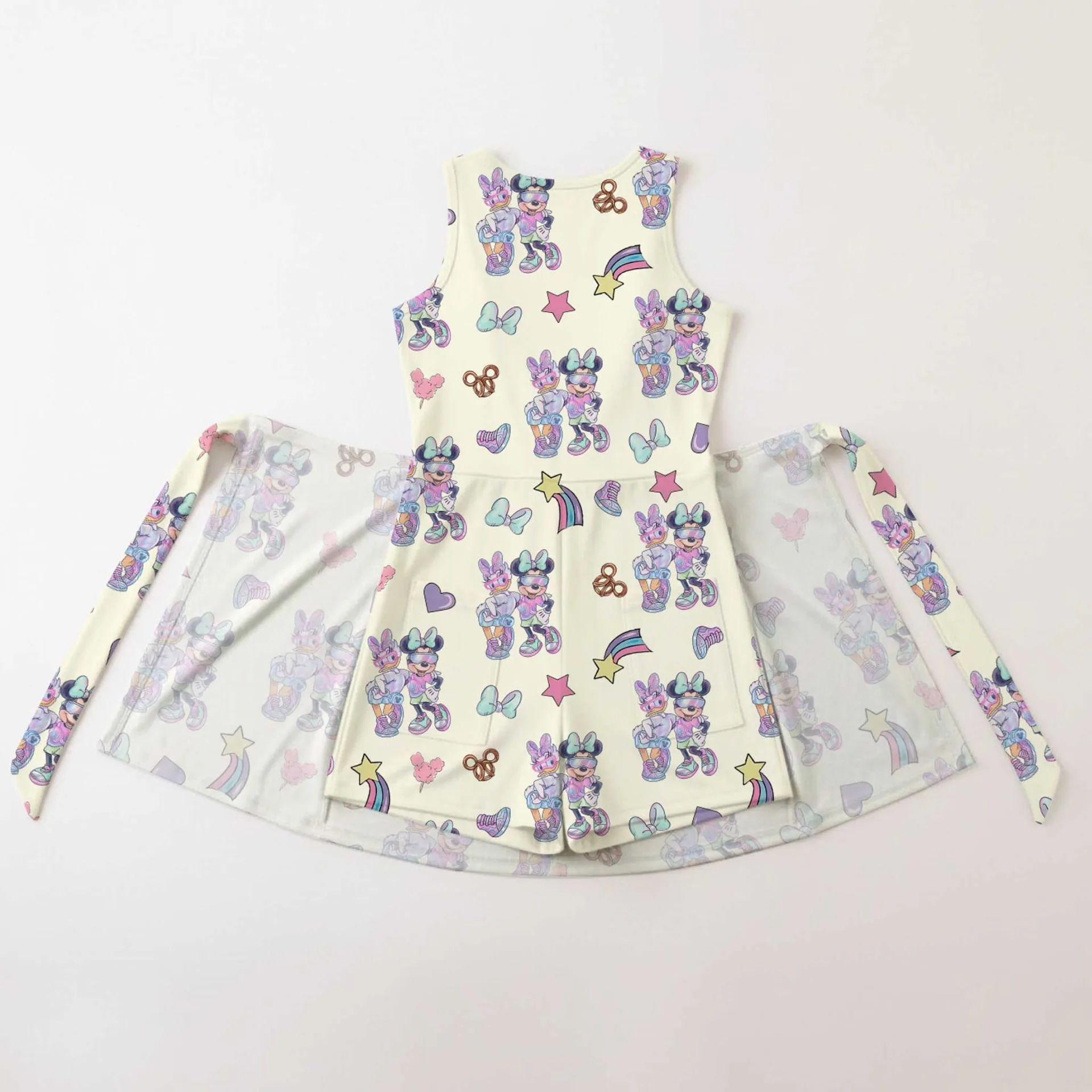 Girls Disney Mickey Mouse Daisy Duck Beige Tennis Dress Skirt, Family Matching Outfit - Image 2
