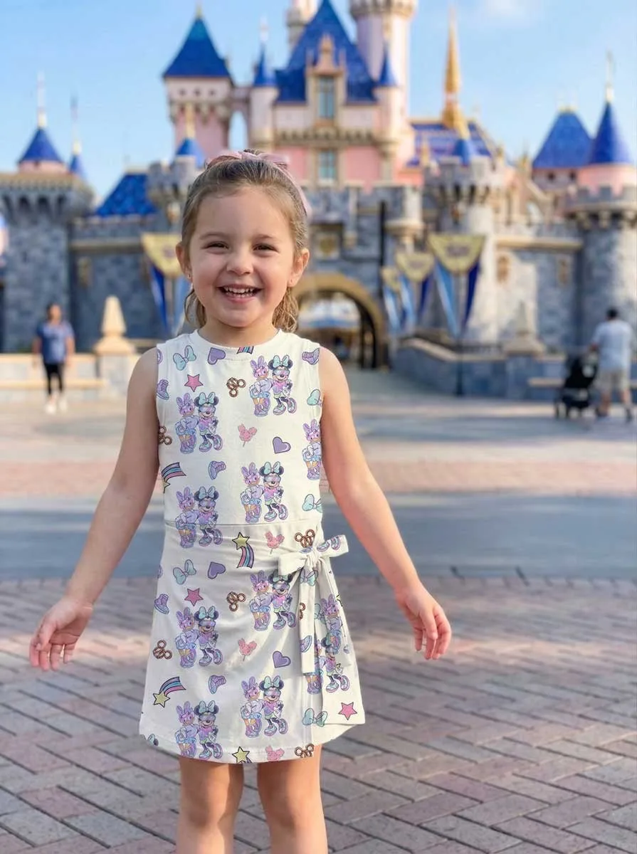 Girls Disney Mickey Mouse Daisy Duck Beige Tennis Dress Skirt, Family Matching Outfit - Image 7
